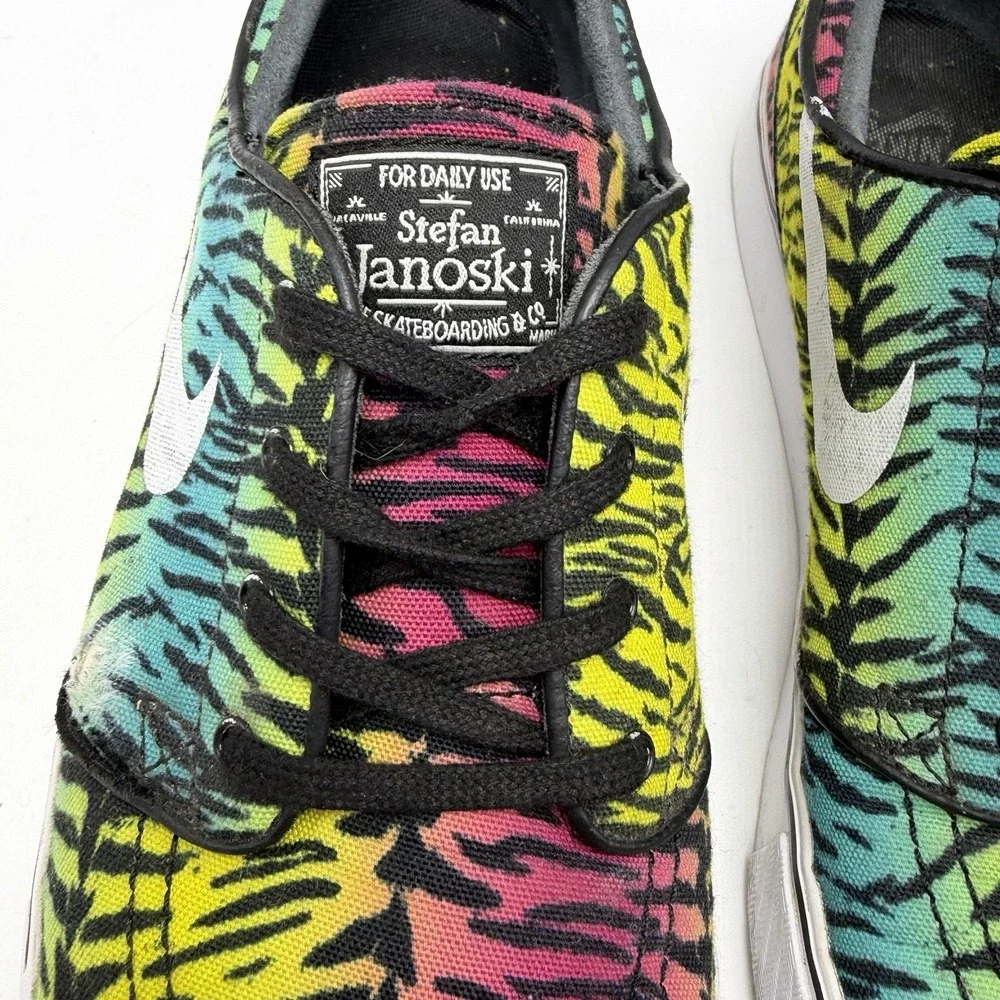 Nike Zoom Stefan Janoski SB Canvas Mens 9.5 Sneakers Shoes Tiger Pack Volt